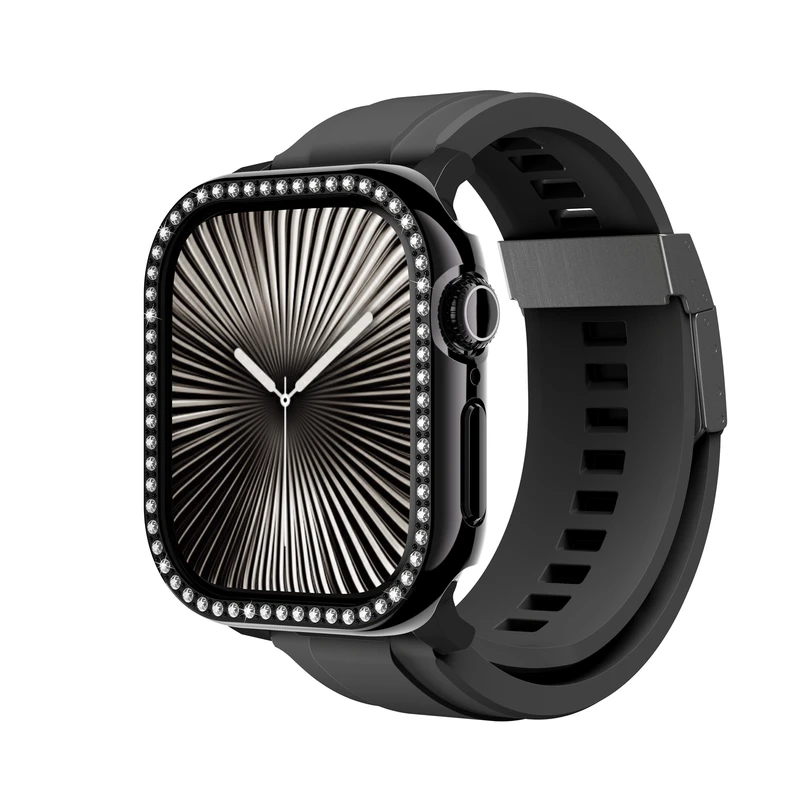 AmazingThing GleamFit Apple Watch Series 10 46mm Siyah Kılıf