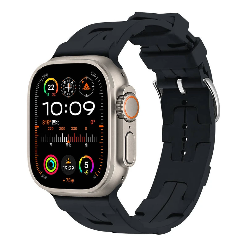 Zore Apple Watch 42-44-45-49mm Siyah Silikon Kordon