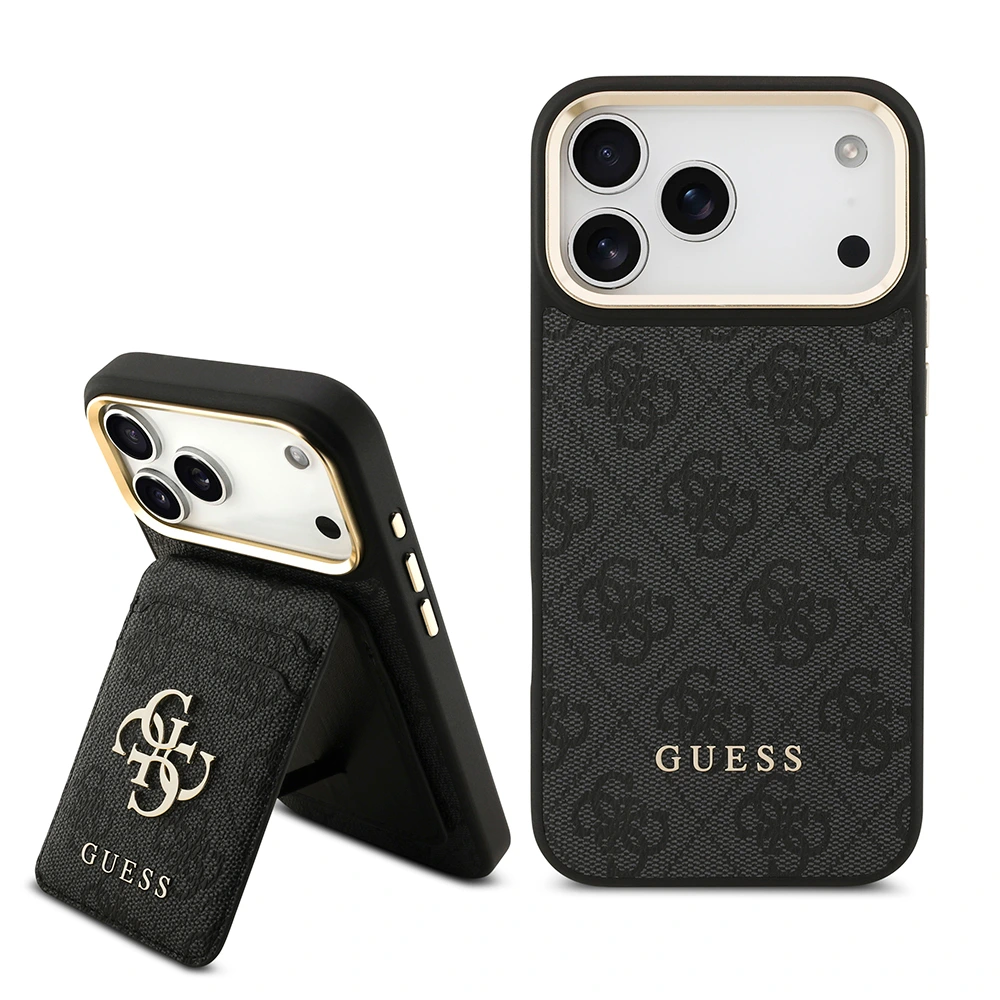 Guess Apple iPhone 17 Pro Max Kart Bölmeli Siyah Kılıf