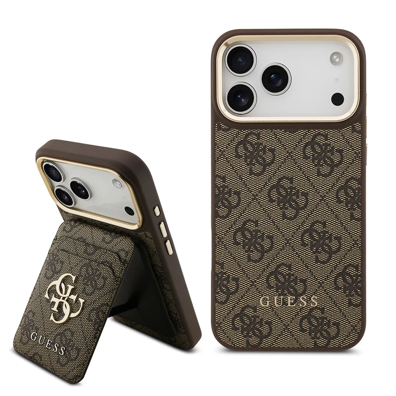 Guess Apple iPhone 17 Pro Max Kart Bölmeli Kahverengi Kılıf