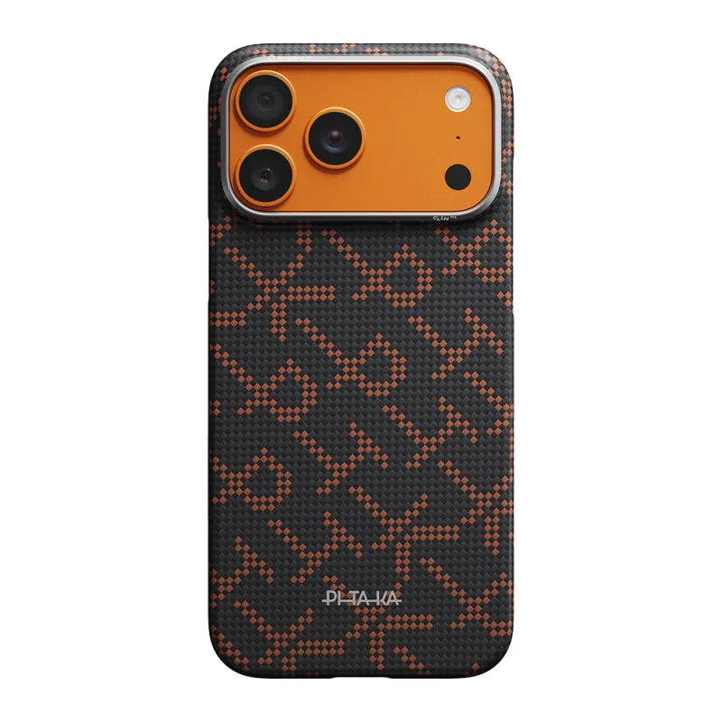 PİTAKA iphone 17 pro max Ultra-slim case black & orange