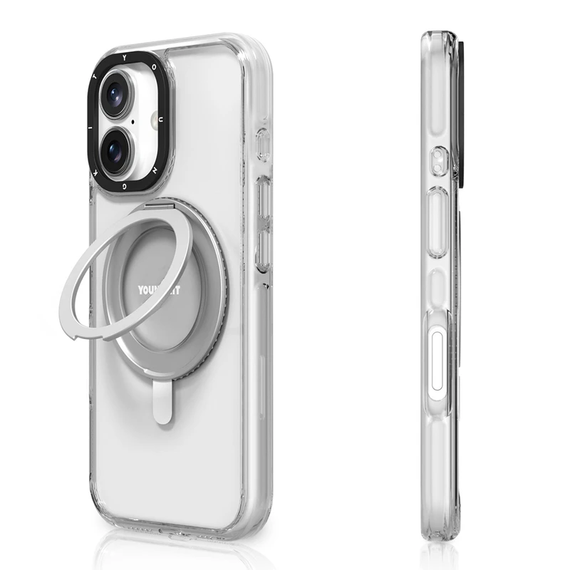 Youngkit Apple iPhone 16 Standlı Şeffaf Kılıf