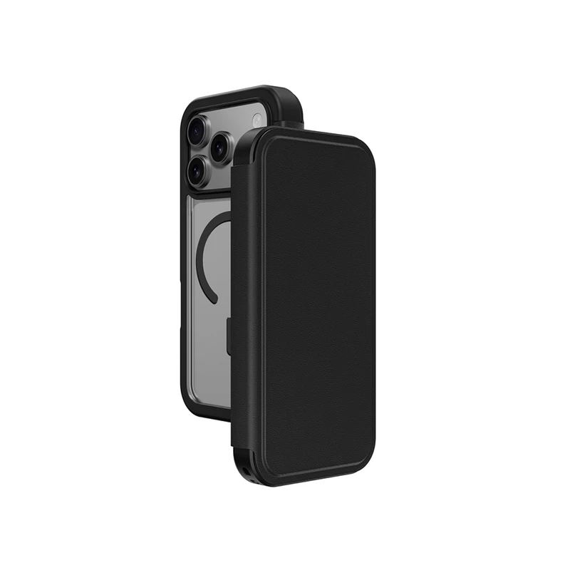 AmazingThing Glamour Folio Apple iPhone 17 Pro Max Siyah Kılıf
