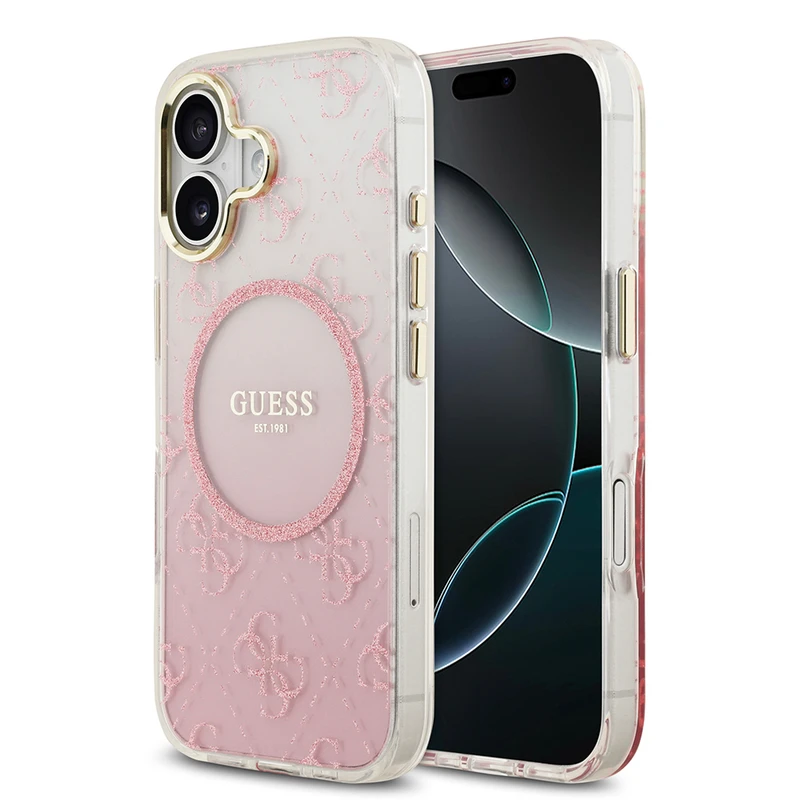Guess Apple iPhone 17 Pembe Şeffaf Kılıf