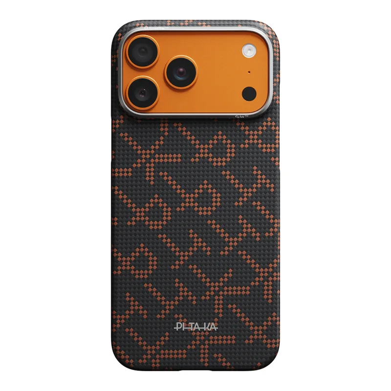 PİTAKA iphone 17 pro Ultra-slim case black & orange
