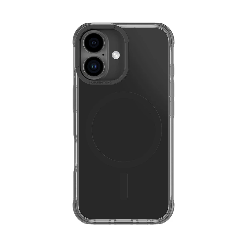 AmazingThing Apple iPhone 16 Omni Serisi Şeffaf Siyah Kılıf