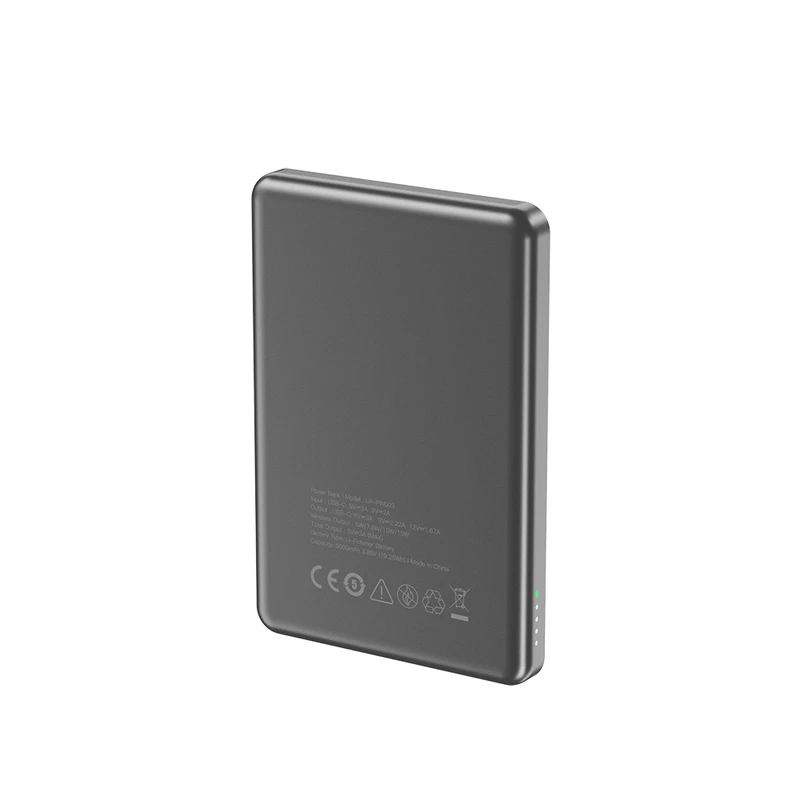 Lapas PW003 5000mAh Kablosuz Siyah Powerbank