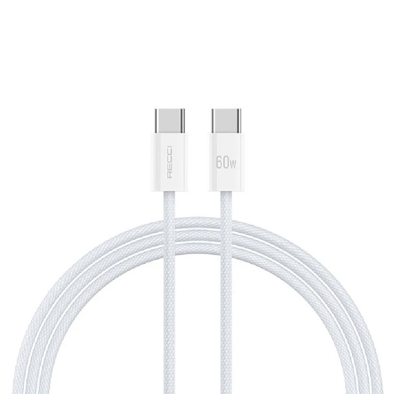 Recci RS13CC Nature Serisi 60W Type-C to Type-C 1.2m Şarj Kablosu