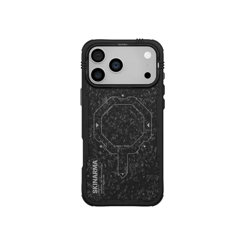 Skinarma Apple iPhone 17 Pro Max Vektor M-Safe Şarj Özellikli Airbag Tasarımlı Siyah-Gri Kılıf