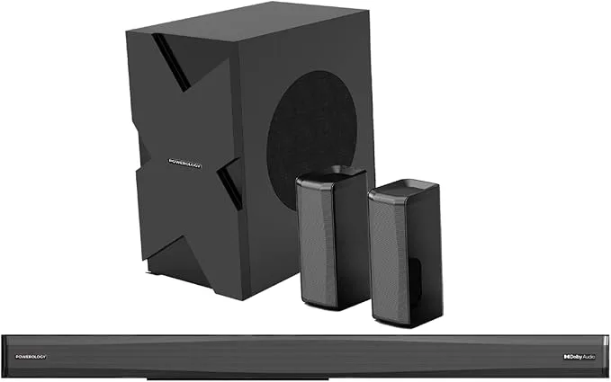Powerology 5.1 Kanal 370W Dolby Atmos Subwoofer ve Arka Hoparlörlü Soundbar Ev Sinema Sistemi