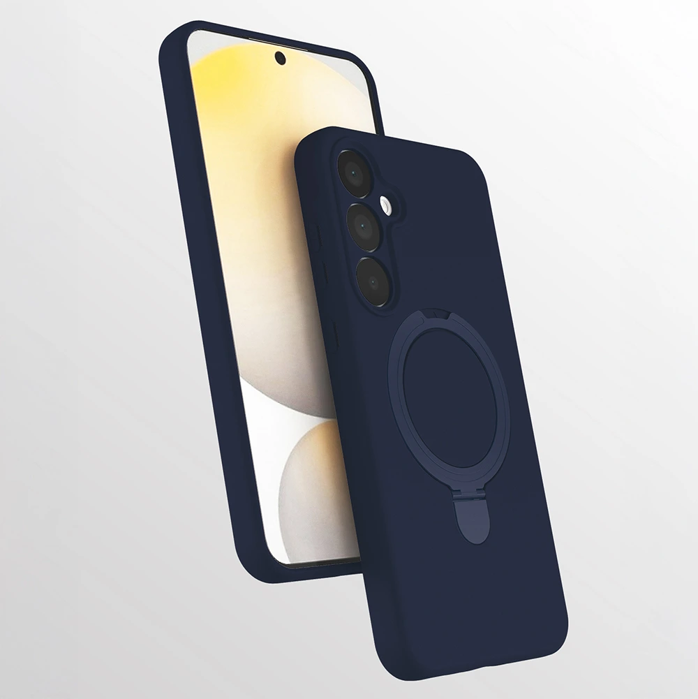 Zore Samsung Galaxy A17 Samara M-Safe Şarj Özellikli Standlı Lacivert Kılıf