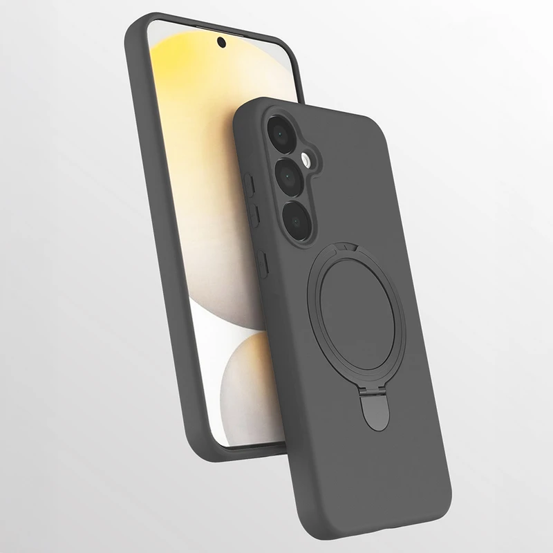 Zore Samsung Galaxy A17 Samara M-Safe Şarj Özellikli Standlı Gri Kılıf