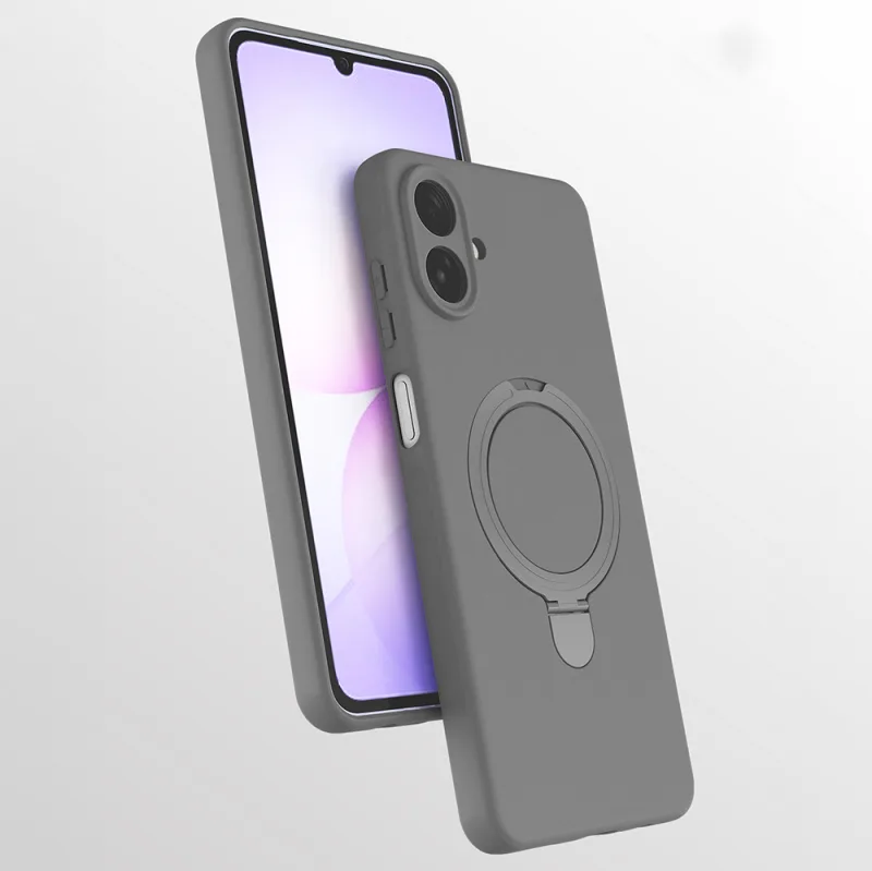 Galaxy A07 Kılıf M-safe Şarj Özellikli Standlı Zore Samara Kapak Gri