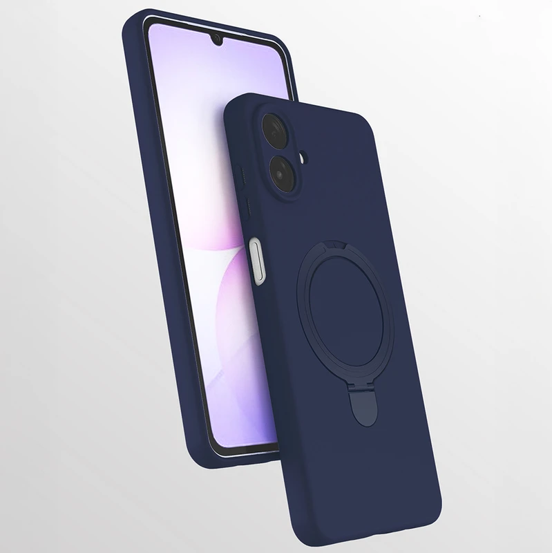Zore Samsung Galaxy A07 Samara M-Safe Şarj Özellikli Standlı Lacivert Kılıf