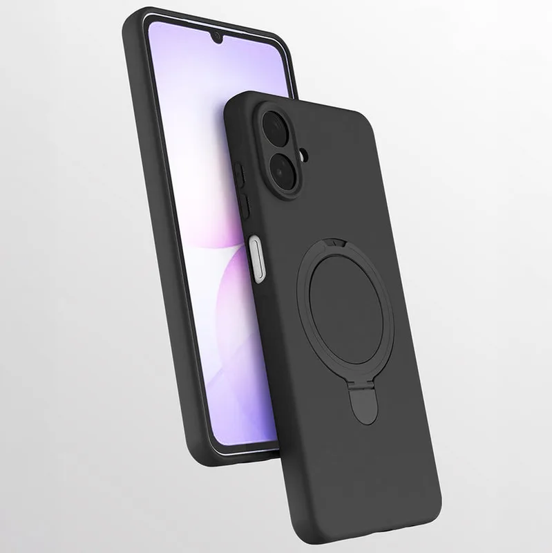 Galaxy A07 Kılıf M-safe Şarj Özellikli Standlı Zore Samara Kapak Siyah