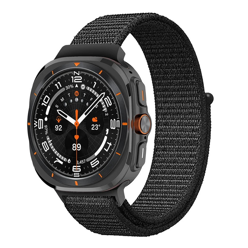 Zore KRD-03 Samsung Galaxy Watch Ultra 47mm Koyu Siyah Hasır Kordon