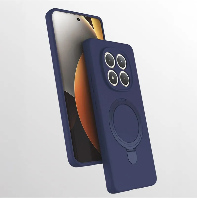Xiaomi Redmi Note 15 Pro 4G Kılıf M-safe Şarj Özellikli Standlı Zore Samara Kapak Lacivert