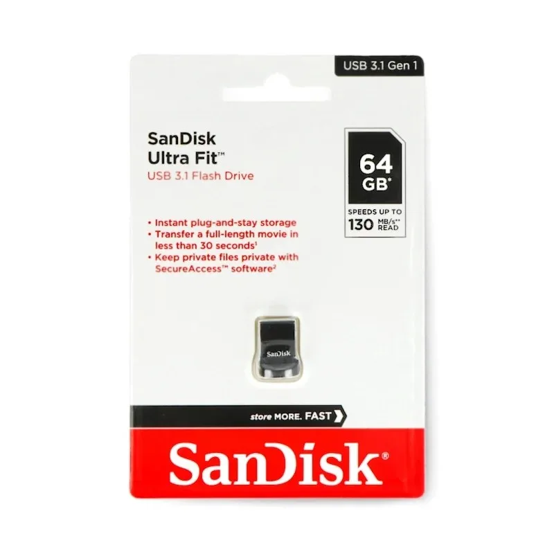 SanDisk Ultra Fit 64GB USB 3.1 Siyah USB Bellek