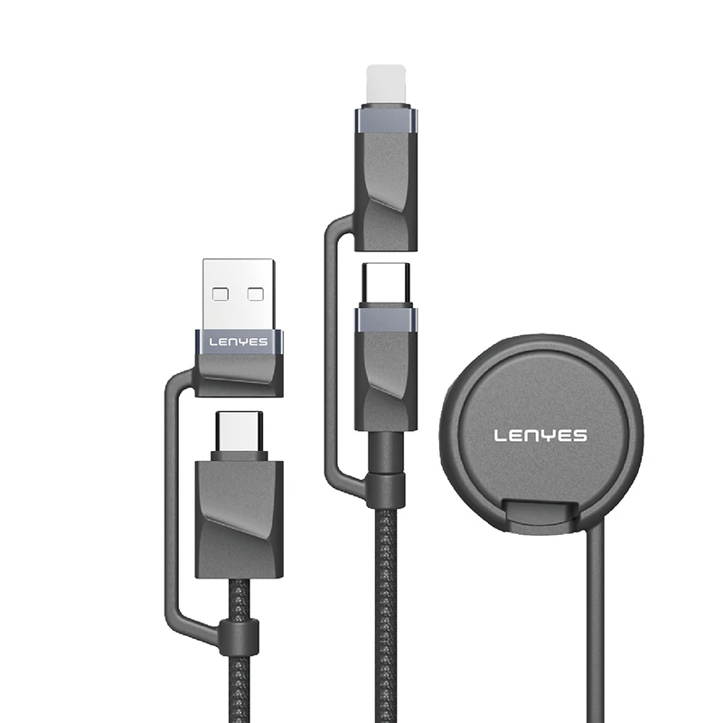 Lenyes LC541 USB-A ve Type-C to Lightning Type-C Akıllı Saat 60W 1M Şarj Kablosu