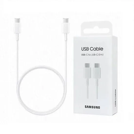 Samsung EP-DA705 USB-C to USB-C 1m 60W Beyaz Şarj Kablosu