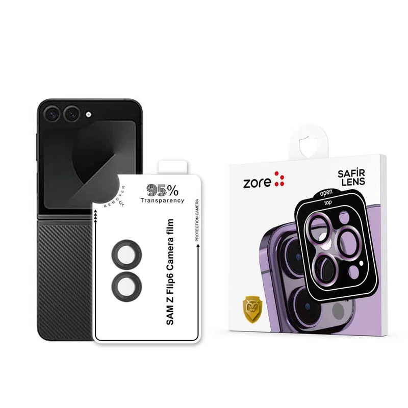 Zore CL-11 Samsung Galaxy Z Flip 6 Safir Anti-Reflective Kamera Lens Koruyucu