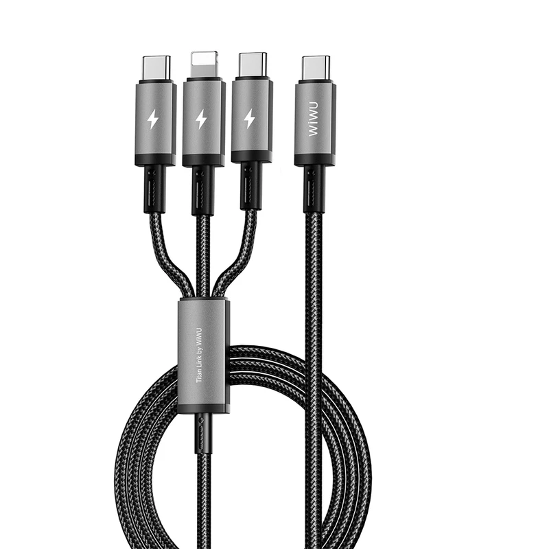 Wiwu TitanLink 60W 1.2m Gri Şarj Kablosu