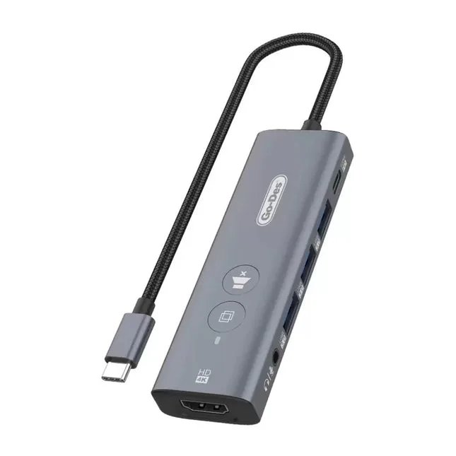 Go Des GD-6903 Type-C 6in1 USB 3.0 HDMI 4K PD 100W Hub Adaptör