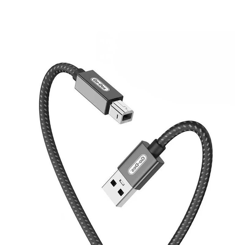 Go Des GD-HM836 USB-A - USB-B 2.0 Örgülü 2m Yazıcı Kablosu