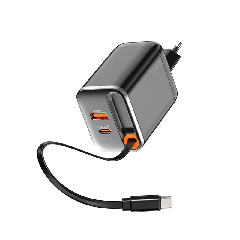 Wiwu Wi-G020 Helix Serisi GaN 67W USB-A to Type-C Hızlı Şarj Aleti ve Kablo Seti