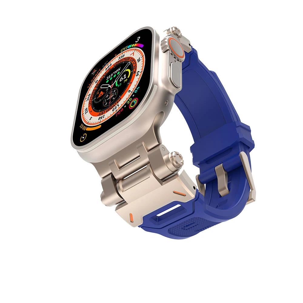 Zore KRD-108 Apple Watch Metal Başlıklı Silikon Kordon