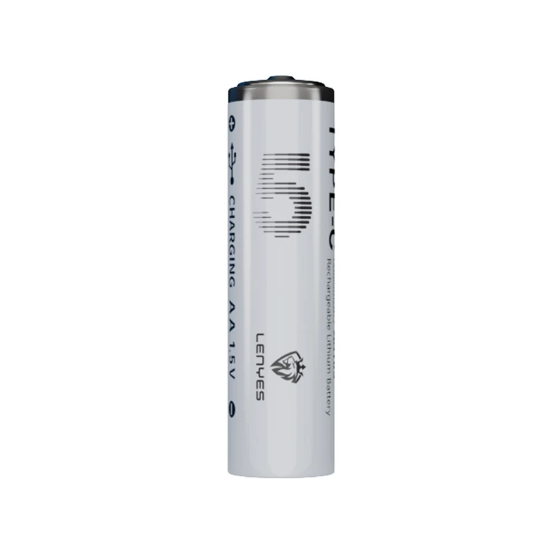 Lenyes AA105 Type-C Şarj Portlu 2800mWh 1.5V Şarj Edilebilir AA Lityum-İyon Pil 2'li
