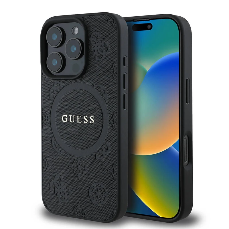 Guess Apple iPhone 16 Pro Max Orjinal Lisanslı MagSafe Şarj Özellikli Saffiano Peony Kılıf