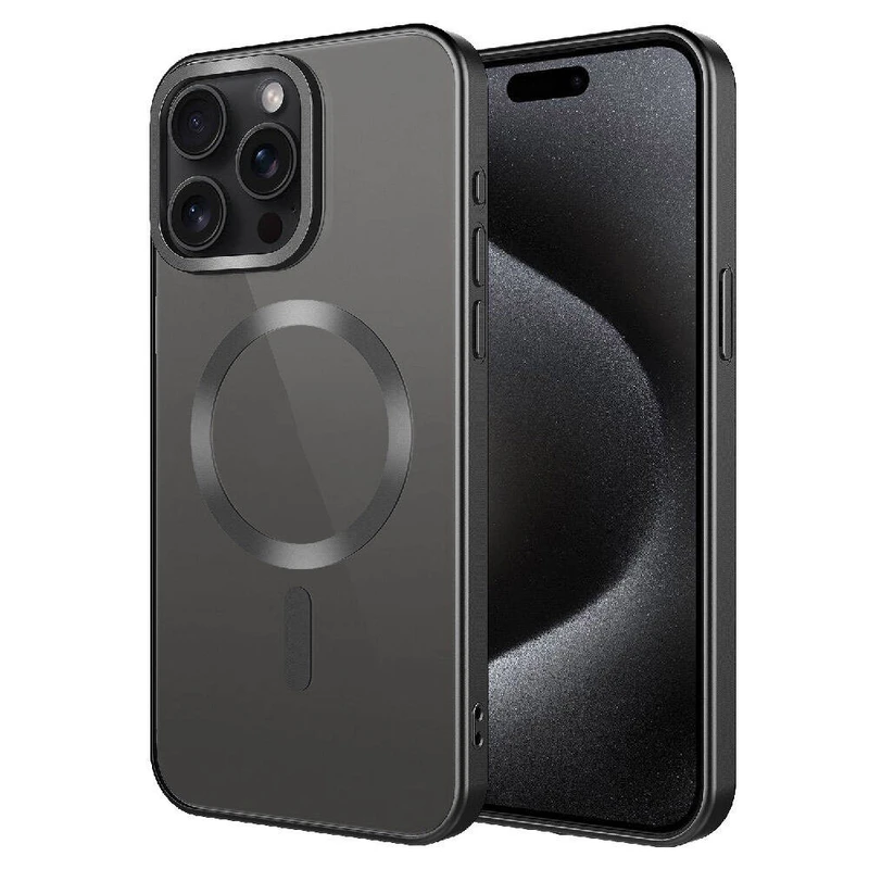 Zore Mat Setro Apple iPhone 15 Pro Max Mat Tasarımlı M-Safe Wireless Şarj Özellikli Kılıf