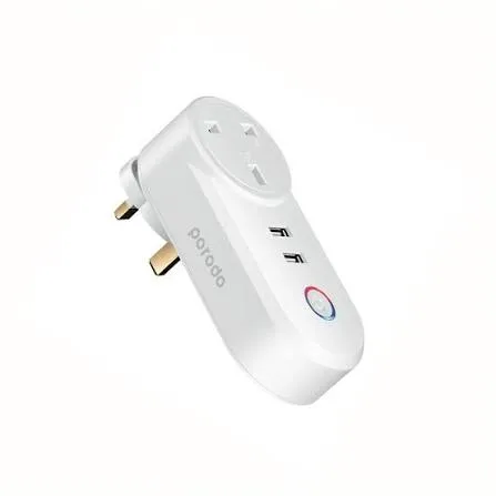 Porodo Smart Wifi Plug with Dual Usb Charge