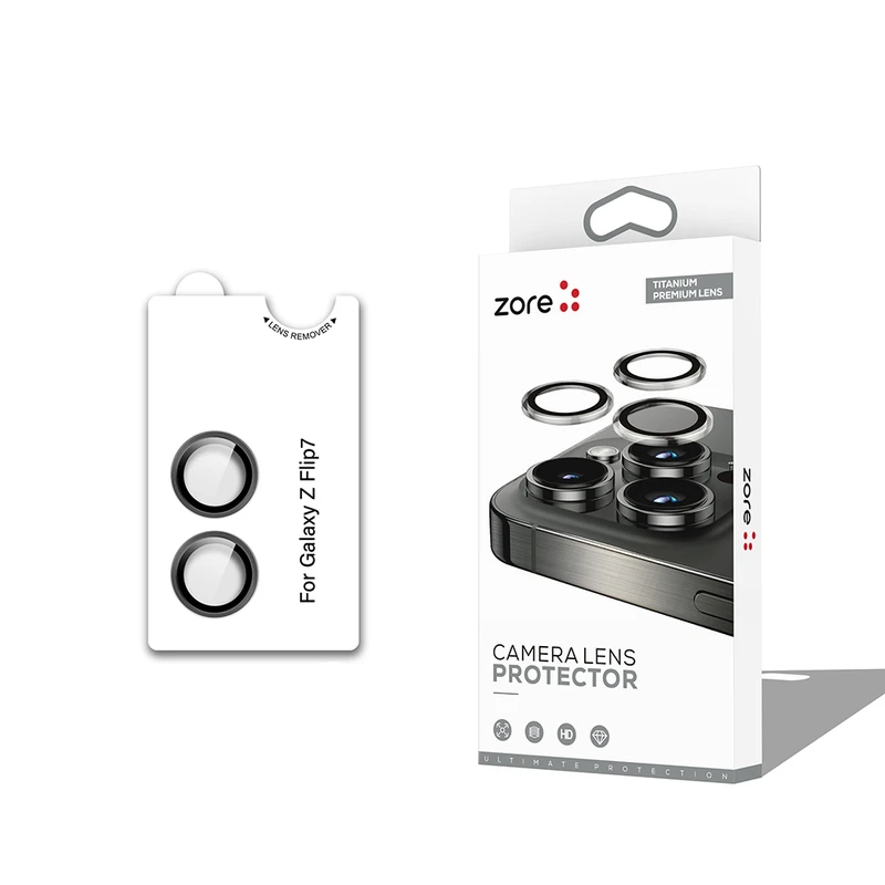 Zore CL-12 Samsung Galaxy Z Flip 7 Premium Safir Parmak İzi Bırakmayan Anti-Reflective Kamera Lens Koruyucu