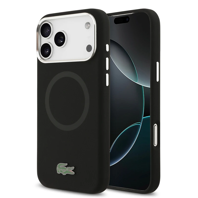 Lacoste Apple iPhone 17 Pro Max M-Safe Şarj Özellikli İkonik Logolu Metal Kamera Çerçeveli Silikon Kılıf