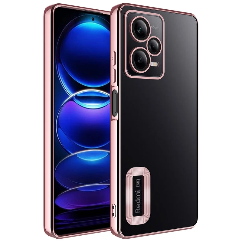 Zore Xiaomi Redmi Note 12 Pro 5G Omega Kamera Korumalı Logo Gösteren Kılıf