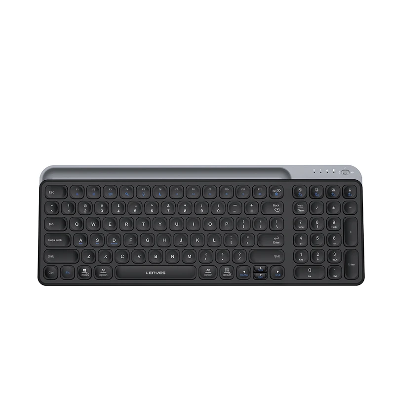 Lenyes WK106 Sessiz Tuşlu Stand Bölmeli Çift Bluetooth 2.4G Kablosuz Klavye