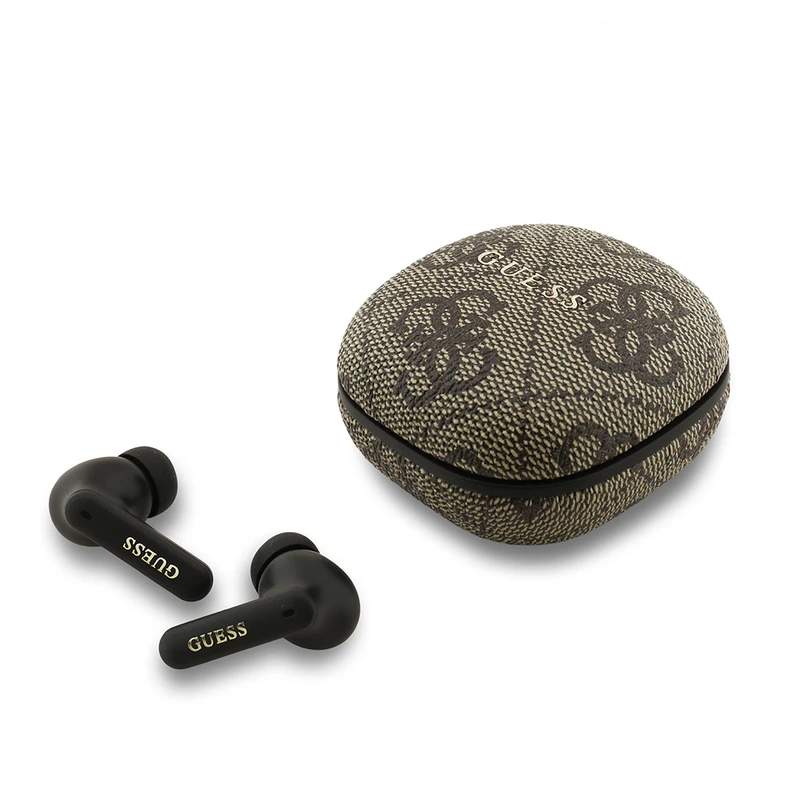 Guess Orjinal Lisanslı PU 4G Desenli Metal Yazı Logolu TWS Bluetooth Kulaklık