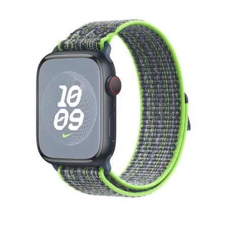 Apple Watch 45mm Nike Sport Loop Parlak Yeşil/Mavi Kordon