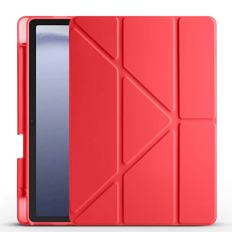 Zore Samsung Galaxy Tab A11 Plus Tri Folding Kalem Bölmeli Standlı Kılıf
