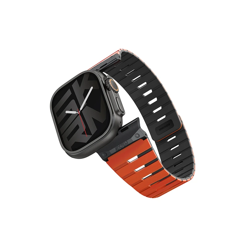 Skinarma Gemini Serisi Apple Watch 10 46mm TPU Magnetik Silikon Kordon