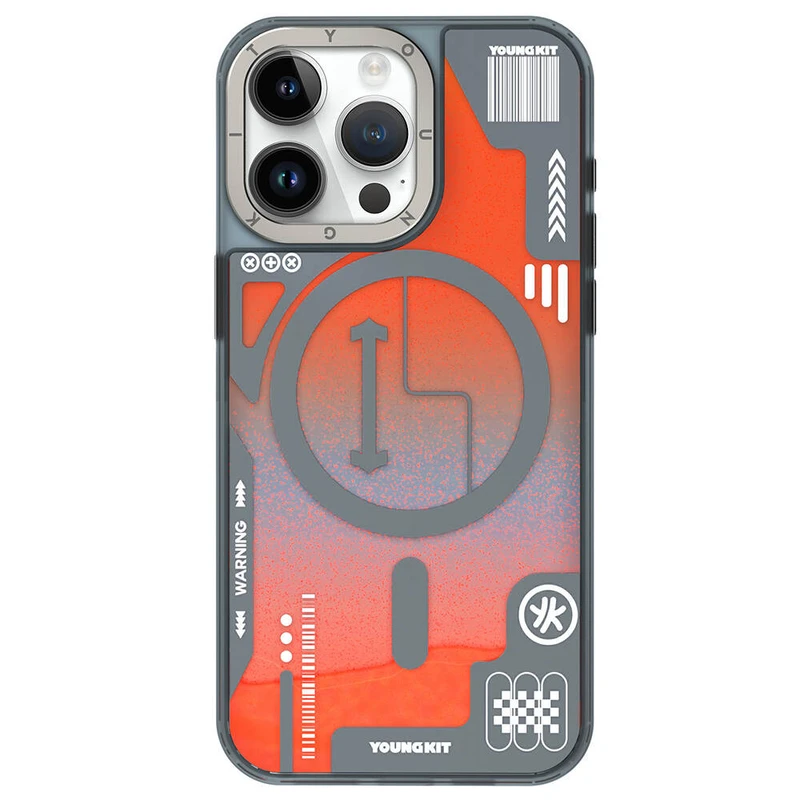 YoungKit Galaxy Serisi Apple iPhone 15 Pro Max M-Safe Şarjlı Kılıf