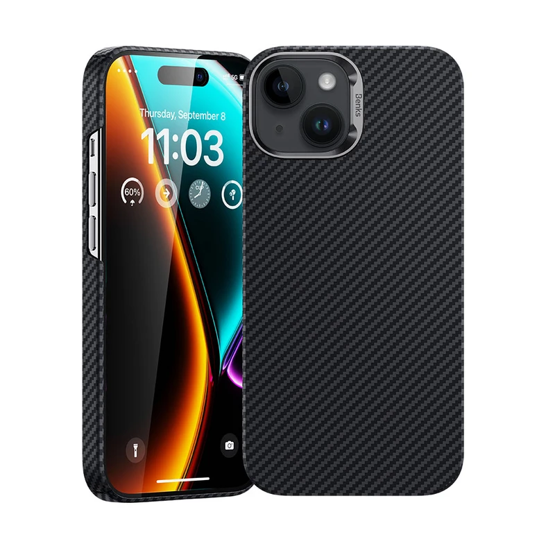 Benks Essential ArmorAir 600D Kevlar M-Safe Karbon Fiber Apple iPhone 15 Kılıf