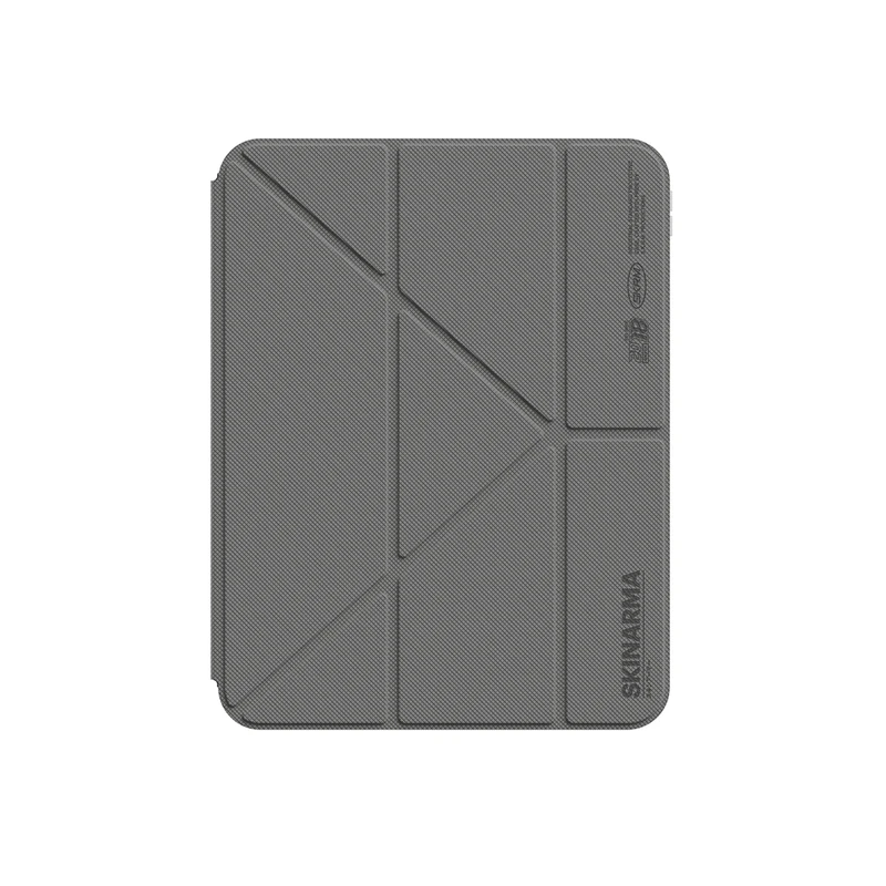 Skinarma Zeta Apple iPad Air 11 2024 Kalemlikli Standlı Magnetik Arkası Şeffaf Gri Kılıf