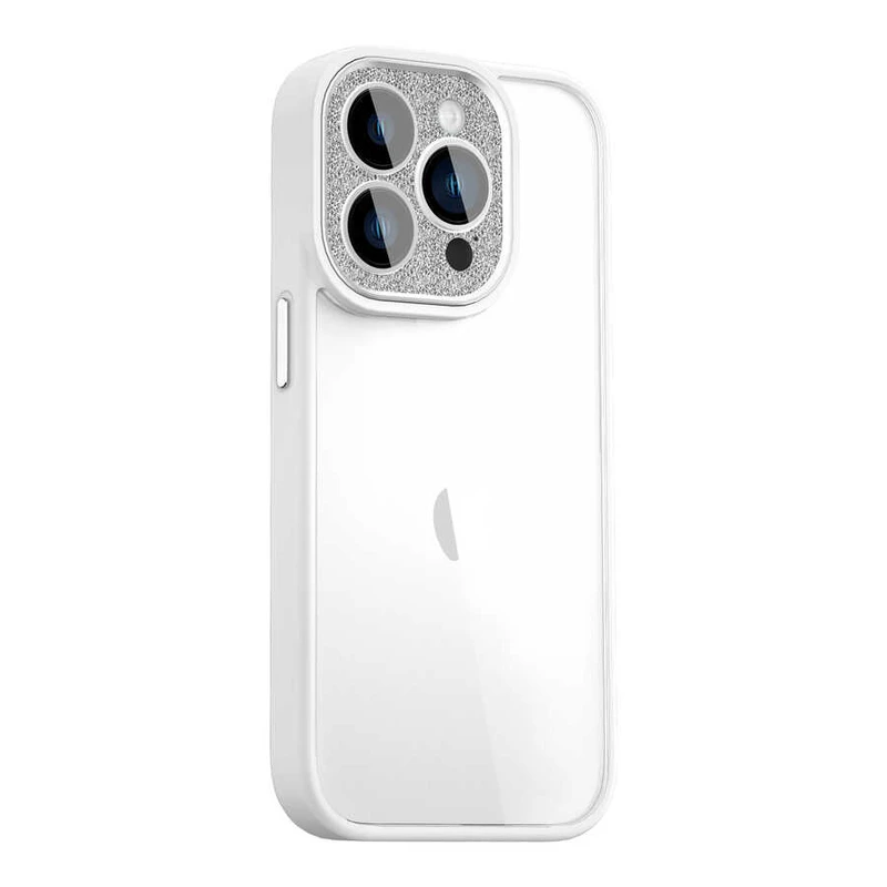 Wiwu GCC-105 Apple iPhone 14 Pro Lens Korumalı Renkli Kenarlı Arkası Şeffaf Kılıf