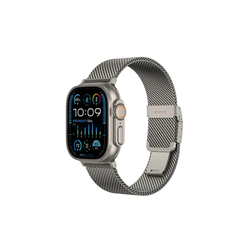 AmazingThing Titan Premium Apple Watch 46mm Gümüş Metal Kordon