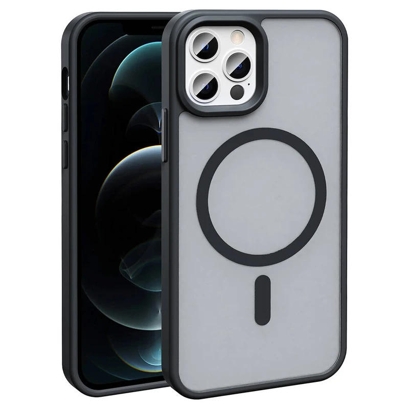 Zore Sio Apple iPhone 12 Pro Max M-Safe Şarj Özellikli Mat Kılıf