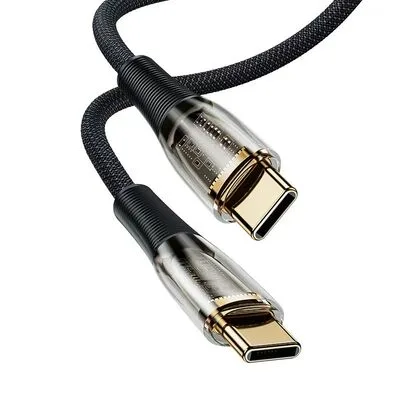 Benks D42 Type-C to Type-C 100W 1.2m Şeffaf Şarj Kablosu