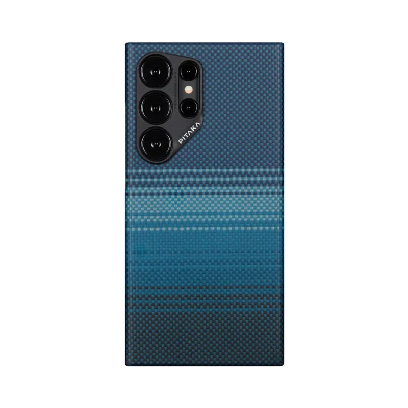 Pitaka Tactile Woven Sunset-Moonrise Samsung Galaxy S24 Ultra M-Safe Şarjlı Aramid Karbon Fiber Moonrise Kılıf